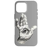 Main de Fatima Blackwork Minimal Eye Coque pour iPhone 16 Pro Max