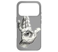 Main de Fatima Blackwork Minimal Eye Coque pour iPhone 17 Pro