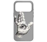 Main de Fatima Blackwork Minimal Eye Coque pour iPhone 17 Pro Max
