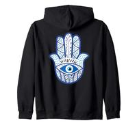 Main de Fatima - Symbole Spirituel du Mauvais œil Bleu Nazar Sweat à Capuche