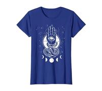 Main de Fatimas Occulte Symbole Sorcière Khamsa T-Shirt, Femme, Bleu Royal, S
