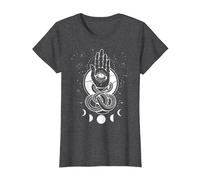 Main de Fatimas Occulte Symbole Sorcière Khamsa T-Shirt, Femme, Chiné Foncé, S