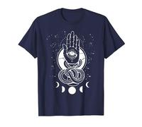 Main de Fatimas Occulte Symbole Sorcière Khamsa T-Shirt, Homme, Bleu Marine, L