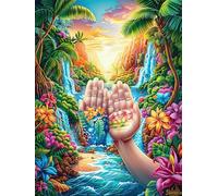 Main de la Création 500 Pièces Puzzle Créatif en Carton Rigide sans Déformation Rêve de Peinture à l'huile Conte de fées Difficulté Moyenne Activité Manuelle Loisir Créatif Cadeau Créatif Anniversai