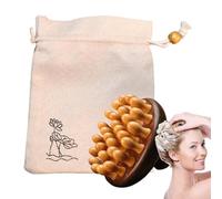 Main de massage de la tête en bois naturel-cuir chevelu de santal pour la relaxation, outil de toilettage de cheveux anti-aminé | Meridian stimulant peigne pour uo
