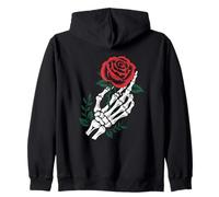 Main De Squelette avec Rose Tattoo Gothic Dark Romantic Art Sweat à Capuche