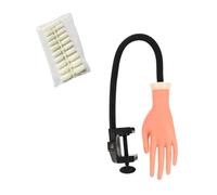Main d'Entraînement Manucure en Plastique Orange avec Support Pliable | Simulation Réaliste, Légère et Facile à Transporter, pour Débutants et Artistes de Salon, Pratique du Nail Art