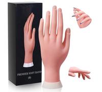 Main d'entraînement pour ongles en acrylique, mains de mannequin flexibles pour la pratique des ongles, manucure artificielle pliable pour débutants en nail art