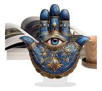 Main du mauvais œil - Décoration murale 2D bleue du mauvais œil - Symbole de méditation - Décoration murale zen pour bibliothèque, bureau, cheminée