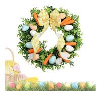 Main Easter Wreath, Cute Egg Carrot Garland, 15,75 x 15,75 Inches Wreath with ABS Build, Festive Wreaths with Decorative Design, Door Decor for Friends Family Gatherings Window Outdoor Home
