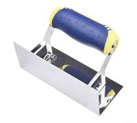 Main en acier inoxydable pour rainureuse à bordure pour finition de plâtre, ciment et extrémités incurvées avec bords arrondis pour une prise en main confortable, sans rivets (C)