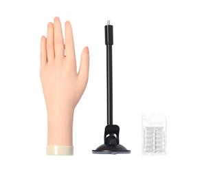 Main Entraînement - Fausse Main Ongles, Modèle Silicone, Doigt Pliable | Colle Gel Ventouse, Débutant École Cosmétologie Étudiant Éducation Femmes Salon Démonstration Présentoir Objet
