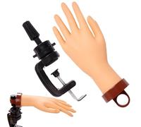 Main Fausse pour Pratique d'Ongles Artificiels,Main De Manucure Avec Support De Présentation | Outil Réaliste de Formation Mannequin Pour Enseigner Aux Débutants et Professionnels de Salon