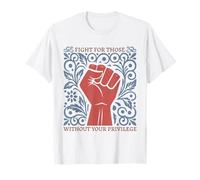 Main florale rétro combat pour ceux qui n'ont pas votre privilège T-Shirt
