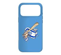 Main juive Amusante Tenant Une Batte de Baseball et Un Drapeau d'Israël Coque pour iPhone 17 Pro Max