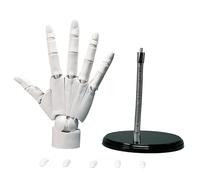 Main mannequin articulée, modèle de main d'artiste 20 cm, échelle 1:1, main flexible et posable pour dessin, peinture et exposition, main en PVC blanc avec base