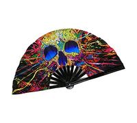 Main Rainbow, Main Rainbow, Main Bambou, Éventail Pliable Grand avec Couleur Brillante, Éventail Pliable Chinois Kung Fu pour la procession la Fête du Festival