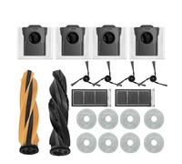 Main Roller Side Brush Filter Mop Dust Bag Parts，Compatible For Dreame， X50 Ultra / S40 Enhanced Edition Vacuum Cleaner Accessories(Black A)