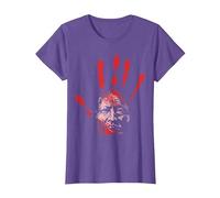 Main Rouge autochtone amérindienne sur Le thème du Sang Indien T-Shirt, Femme, Violet Chiné, S