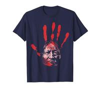 Main Rouge autochtone amérindienne sur Le thème du Sang Indien T-Shirt, Homme, Bleu Marine, 6XL