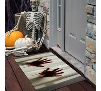 Main Sanglante Horrible Paillasson Interieur Entree 40 X 60 Cm Tapis Antidérapant Lavable en Machine Absorbant Tapis D'Entrée Intérieur Chien pour Entrée, Porte Et Couloir, Gris Clair Thème Étrange