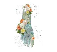 Main verte pieds organes humains anatomie fleurs imprimer affiches mur Art toile peinture mur photos for médecins décor(202103NQ586B,A4 21x30cm No Frame)