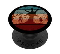 Main Zombie Zombie Horde Mort-Vivant Coucher de Soleil Grunge icône rétro PopSockets PopGrip Adhésif