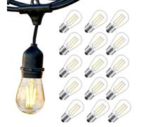 MAINDECO Lot de 15 ampoules LED S14 de rechange incassables 11 W vintage Edison Base moyenne pour décoration commerciale, lumières de terrasse vintage, matériau en plastique transparent