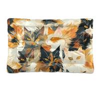 Maine Cats Famliy Matelas lavable doux confortable avec dessous antidérapant pour chiens et chats de taille moyenne/grande 91,4 x 61 cm Jaune Noir