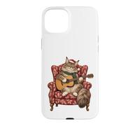 Maine Coon Cat Guitare Acoustique Chants de Noël Coque pour iPhone 15 Plus