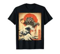 Maine Coon Cat Kaiju Monster Poster Japonais Vintage T-Shirt