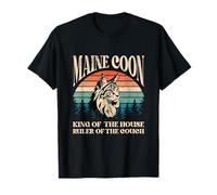 Maine Coon Cat King of The House Règle du canapé Vintage T-Shirt