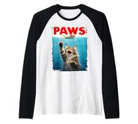 Maine Coon Cat Paw Parodie - Cat Lover Cat Moms and Cat Dads Manche Raglan