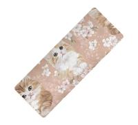 Maine Coon Cats Tapis de yoga pliable en caoutchouc naturel antidérapant avec sac pour transport 180,3 x 66 cm