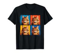 Maine Coon Chat Pop Art Amusant pour Les propriétaires et Les Amoureux des Chats T-Shirt