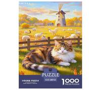 Maine Coon Jigsaw Puzzle Impossibili 1000Pcs Decorazione per La CASA. Rilassamento E Intelligence per Adulti E Bambini Da 12 Anni 52x38cm/1000pcs