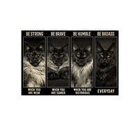 Maine Coon Poster mural en métal Motif chat Be Strong 20,3 x 30,5 cm