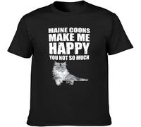 Maine Coons Make Me Happy You Not So Much Unisex Tees Men's T Shirt Black L