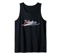 Maine Patriotic Red White and Blue USA Graphic Débardeur