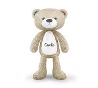 Mainely Personnalisable Veilleuse « Brody l’Ours » Taupe - Peluche/lumière de Nuit - luminosité réglable et Musique apaisante - Cadeau pour bébé - Peluche avec prénom - Zazu