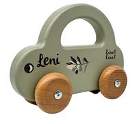 Mainely Personnalisable Voiture en Bois (d'olive) - Robuste & Roule silencieusement - pour Enfants dès 12 Mois - personnalisée avec prénom - Label Label