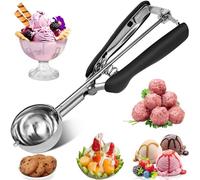 Mainiusi Cuillère à Glace en Acier Inoxydable 5 cm, Boule a Glace 45 ml Petite Cuillere Glace Boule, Portionneur à Glace, Boulier Glace Professionnel pour Crème Glacée, Melon, Boulettes de Viande