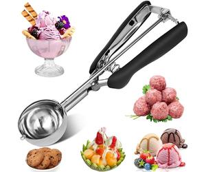 Mainiusi Cuillère à Glace en Acier Inoxydable 5 cm, Boule a Glace 45 ml Petite Cuillere Glace Boule, Portionneur à Glace, Boulier Glace Professionnel pour Crème Glacée, Melon, Boulettes de Viande