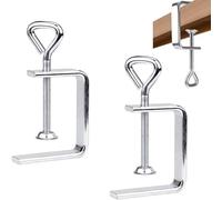 Mainiusi Lot de 2 serre-joints de table - Petite pince en C - En acier inoxydable - Pince support pour serre-joint réglable en C - Argenté