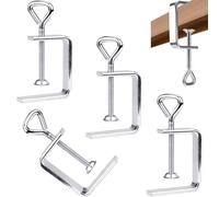 Mainiusi Lot de 4 serre-joints de table - Petite pince en C - En acier inoxydable - Pince support pour serre-joint réglable en C - Argenté