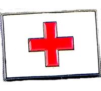 Mainly Metal Badge Émaillé Motif Drapeau Croix-Rouge Rouge Blanc Épingle Pin