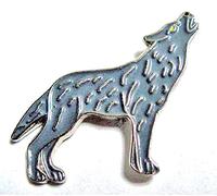 Mainly Metal Métal Émail Pin Badge Lone Wolf (Gris) Biker Trucker Rebel