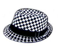 Mainly Metal ™ Pin's en émail avec chapeau de ska bicolore noir et blanc 25 mm