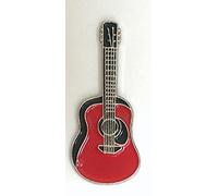 Mainly Metal Pin's en métal émaillé pour guitare acoustique Rock Folk Country Rouge