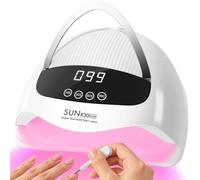 MainPi Lampe UV LED Ongles Professionnelle 380W Haute Puissance,Sèche-Ongles 90 LEDs avec Capteur Automatique,Écran Tactile et 4 Minuteurs,Poignée Portable pour Vernis Semi-Permanent et Gel